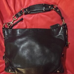 VINTAGE COACH Black Leather Carly Bag